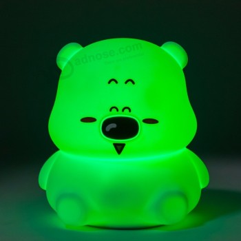 Lámpara portátil led sensor de silicona luz nocturna oso led lámpara de mesa oso oso