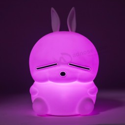 Bebé dormitorio lámparas dibujos animados mascotas conejo mesa lámpara silicona dormir led niños lámpara luz nocturna para niños