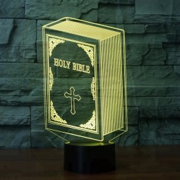 Les lampes 3d décoratives favorables allument la lampe de nuit acrylique biblique