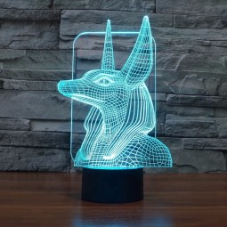 Oem creative 3d illusion lampe optique led télécommande petite nuit décorative