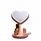 Rendere-Up specchio ricaricabile desktop cosmetico cuore specchio lampada led luce triplo specchio ingranditore