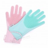 Magic heat resistant Dusting Kitchen Tableware brush scrubber gloves silicone cleaning dish washing gloves