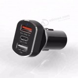 Car Circular Multiple Type-C Ports Electric Quick 3.0 USB Charger