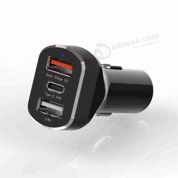 Voiture circulaire multiple type-C Ports Electric Quick 3.0 USB Charger