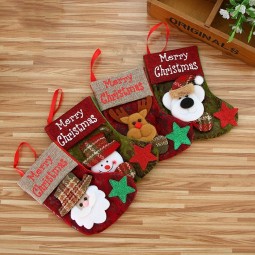 christmas element imitative leather wool christmas decoration hanging sock gift for sale