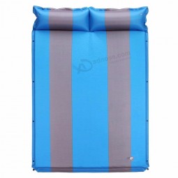 Auto-Inflating camping cama de casal tapete de dormir/Almofada almofada de dormir à prova d'água, com travesseiro inflável anexado