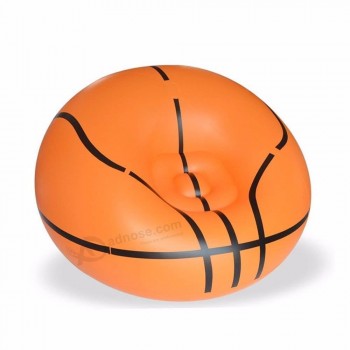 Sofá inflable de gran diseño fresco de baloncesto con silla de bolsa de frijoles de 220 lb
