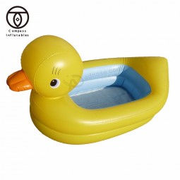 portable easy carry yellow bath duck cartoon baby spa pool
