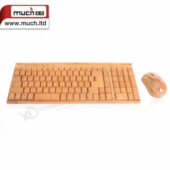 Novo estilo de madeira de alta qualidade teclado sem fio de bambu