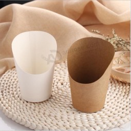 Wholesale high quality hot selling custom logo disposable french fries snack kraft paper cup