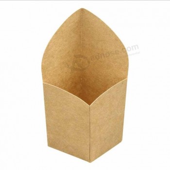 Wholesale Custom logo disposable kraft paper french fries paper chip cup