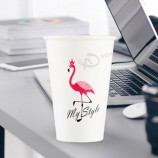 Wholesale custom high quality large stock 8oz 12oz 16oz single wall paper coffee cup and plastic lids