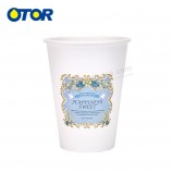 Wholesale custom cheap 8oz 12oz 16oz custom printed single wall paper coffee cups with plastic lids