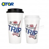 Otorga marca personalizada impresa 6 oz 20 oz taza de bebida fría de papel desechable con tapa para café
