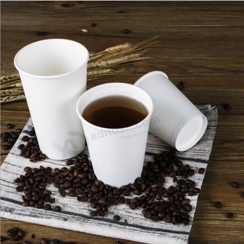 Logo personnalisé en porcelaine jetable 8 oz 9 oz 12 oz 16 oz papier café tasse à café avec couvercle fabricant