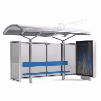 City Advertising Steel Structure Modern Design Bus Stop Shelter Custom