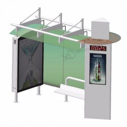 Metal prefabricated bus station shelters advertising bus stop shelter custom
