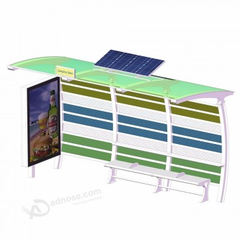 Hoge kwaliteit aangepaste buitenbushalte shelter met zonne-energie