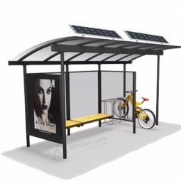 Custom design solar bus shelter with outdoor light box
