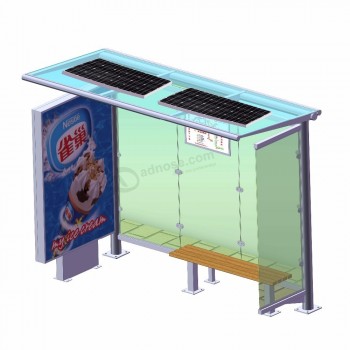 Arredamento esterno solare bus stop shelter personalizzato
