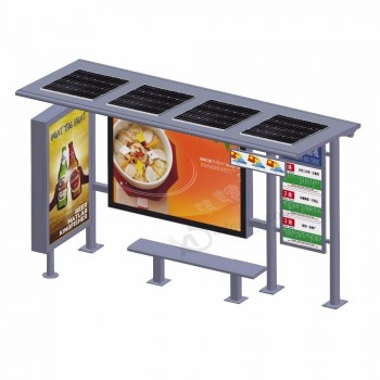 Solar modern metal bus stop shelter custom