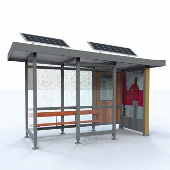 Moderne bushalte ontwerp solar bushalte met buitenlichtdoos op maat