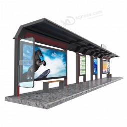 Móveis de rua ônibus abrigo materiais smart bus stop personalizado