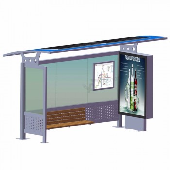 Таможенная солнечная автобусная остановка с рекламным лайтбоксом
