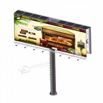 Poste de aço publicidade show de publicidade solar billboard stand