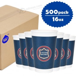 Otor 브랜드 oem 식품 등급 더블 레이어 커피 왁스 종이 컵과 플라스틱 뚜껑 제조