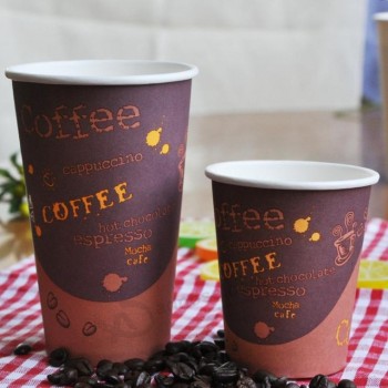Otor工厂批发生态单壁一次性茶咖啡纸杯4oz 6oz 9oz与定制打印