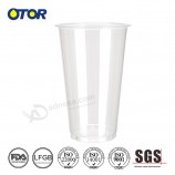 Custom high-end eco friendly clear disposable plastic smoothie cups with lids for wholesale
