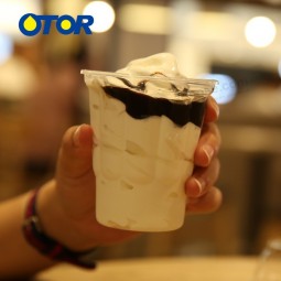 Tasse en plastique pour crème glacée à paroi unique transparente de 8 oz kfc de marque otor jetable avec couvercle