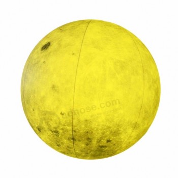 La planète gonflable jaune personnalisée de PVC a mené le ballon de lune