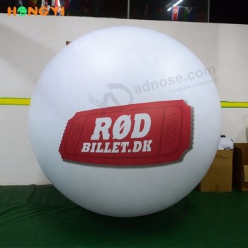 Hd handelsmerk afdrukken witte opblaasbare reclame bal ballon