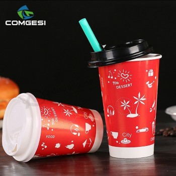 Paper cold cups_disposable cold cups avec le gobelet en papier lids_drink