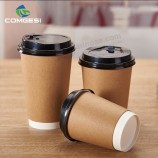 Mejor buena calidad de marca 4oz 8oz 12oz 16oz eco-Amistoso biodegradable kraft cartón café papel taza estilo chino europa america