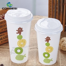 Events festival travel party hot style best selling hot sale kraft paper cup design with lid cover straw sleeve