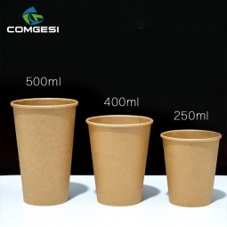 8 12 16oz hot style sale travel party kraft paper cup for beverage with lid cover straw sleeve