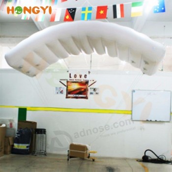 Balão de paraquedas inflável branco do pvc da propaganda que anuncia balões de hélio infláveis ​​da nuvem para a exposição