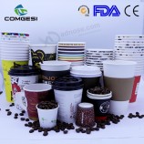 Copos de papel vermelho em copos de papel insulated_corrugated de papel cups_8oz a granel