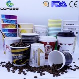 Tazas de café desechables rojas_takeaway tazas de papel wholesale_cup