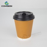 16oz Ripple cup_16oz hot drink ripple coffee cup_16oz coffee paper cup with pp ps lid cpver