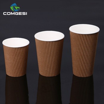メーカー供給卸売リサイクル可能な安いカスタムブランドカラー印刷ビジネス使い捨てコーヒー紙コップ16オンス