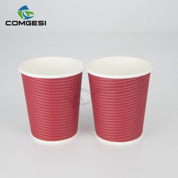 8Oz Printed Coffee Disposable Ripple Wall Hot Drinks coffee paper cup for coffee with Design