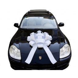 Decoración gran coche blanco papel de regalo tira arco cinta