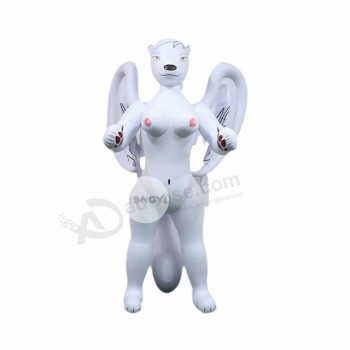 4mm Anime Exhibition Booth Placed White Winged Sex Wolf Girl Inflatable