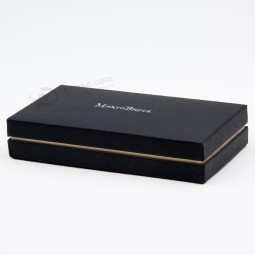 Custom printed high quality hard cardboard black paper box gift with your logo