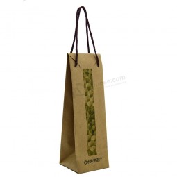 China oem customized wholesale paper gift wine bottle bags