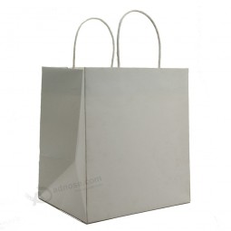White color pastry wax coated paper bag food with your logo